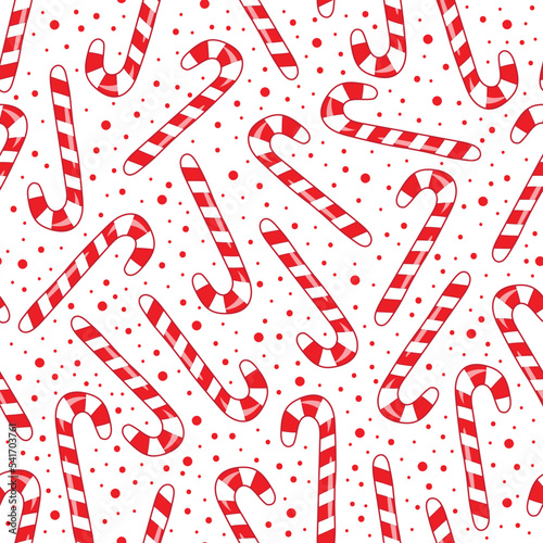 Candy cane seamless pattern. Good for wrapping paper, textile print, poster, card, label, and other decoartion for Christmas.