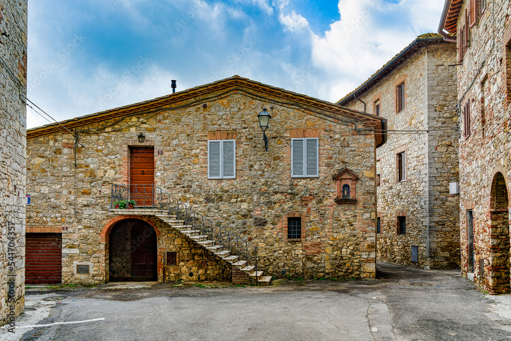 Castelnuovo Berardenga,Italy-10222022:Panorama in the ancient village of Villa a Sesta on the Chianti hills Siena Tuscany Italy Castelnuovo Berardenga,Italy-10222022:Panorama in the ancient village of Villa a Sesta on the Chianti hills Siena Tuscany Italy
