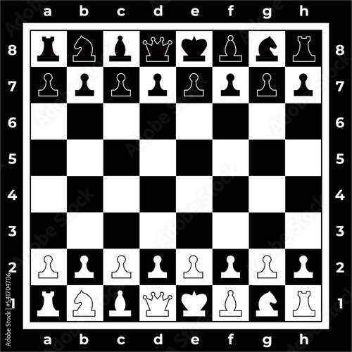 Chess board with chess figures