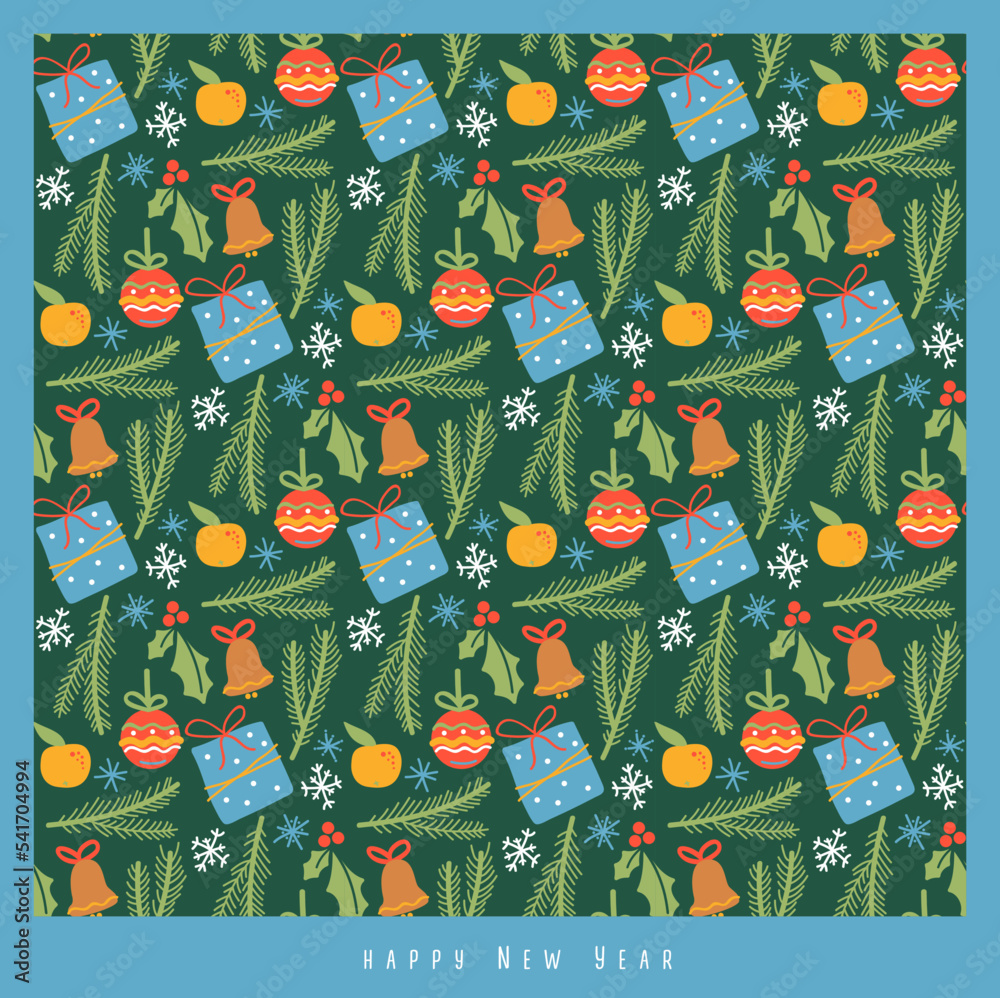 Winter Christmas tree toys pattern Winter Christmas tree toys pattern
