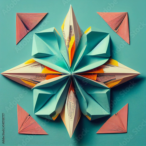 Paper folding art origami style photo