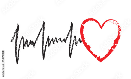 Medical texture design with ekg diagram and heart shape