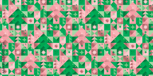 Geometry Christmas seamless pattern.