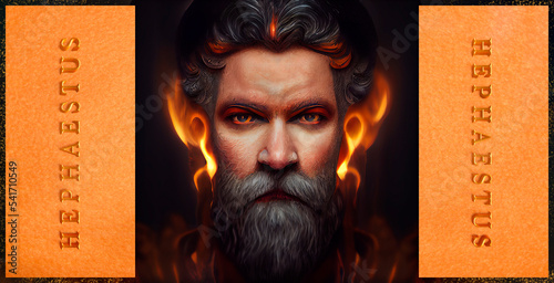 Hephaestus greek god. Greek mythology. God of the forge and fire. Roman mythology was Vulcan, Kagutsuchi (Japan), Ptah (Egypt) and Agni (Indu).
 photo