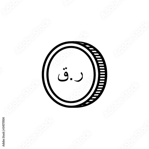Qatar Currency Icon Symbol, Qatari Riyal Arabic Version, QAR Sign. Vector Illustration