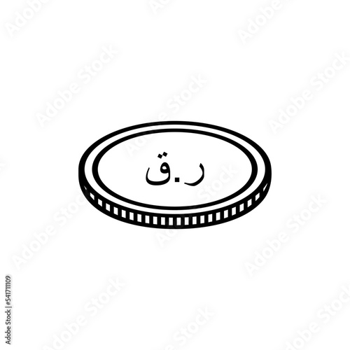 Qatar Currency Icon Symbol, Qatari Riyal Arabic Version, QAR Sign. Vector Illustration