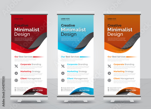 Professional corporate roll up banner design template