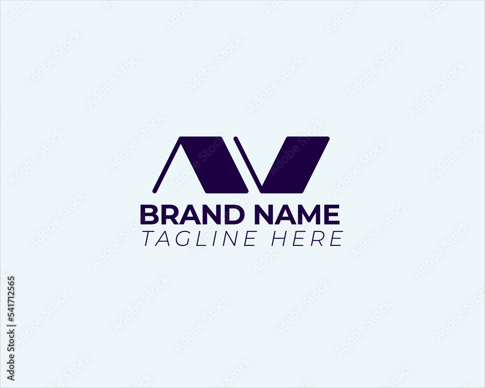 Fototapeta premium AV. Monogram of Two letters A&V. Luxury, simple, minimal and elegant AV logo design. Vector illustration template.