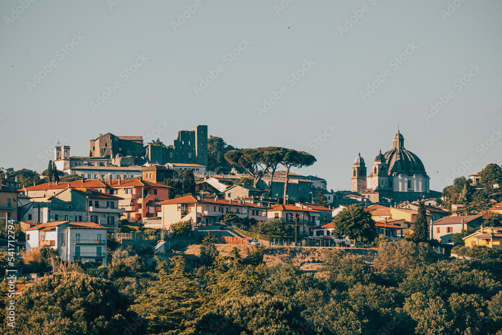 panorama on the small village of montefiascone in italy