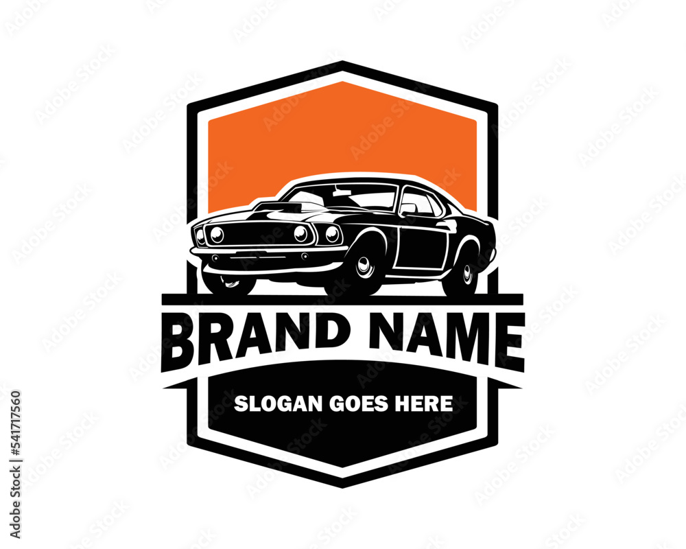 Obraz premium Best 1970 muscle car vector logo isolated on white background for badge, emblem, icon available in eps 10
