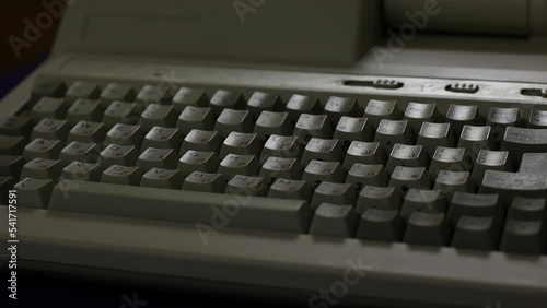 old keyboard retro style. soft focus close-up of the keys