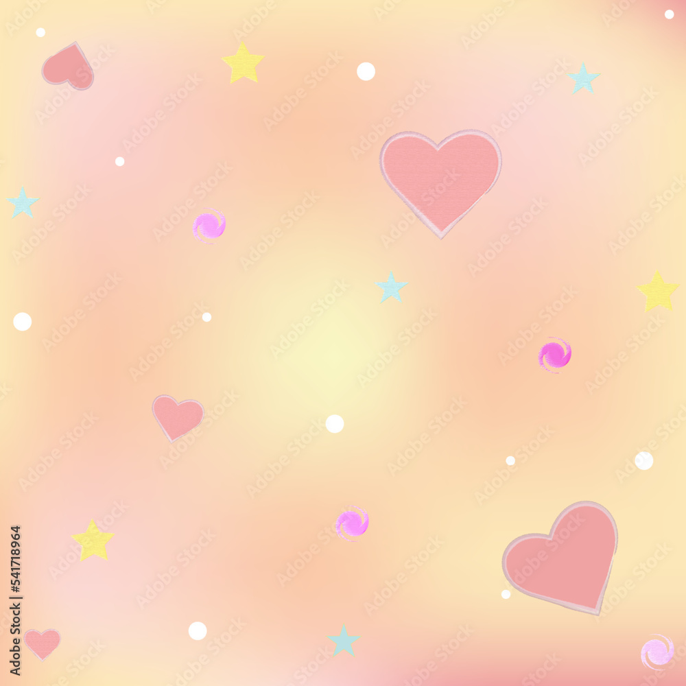 background with hearts childrens pattern in light pink colors stars hearts seamless background