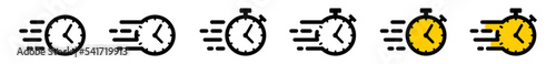 Fast time icon vector collection. Speed time or quick time icon logo design, symbol illustration