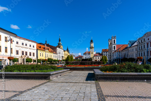view of the main city square in the historic city center of Banska Bystrica