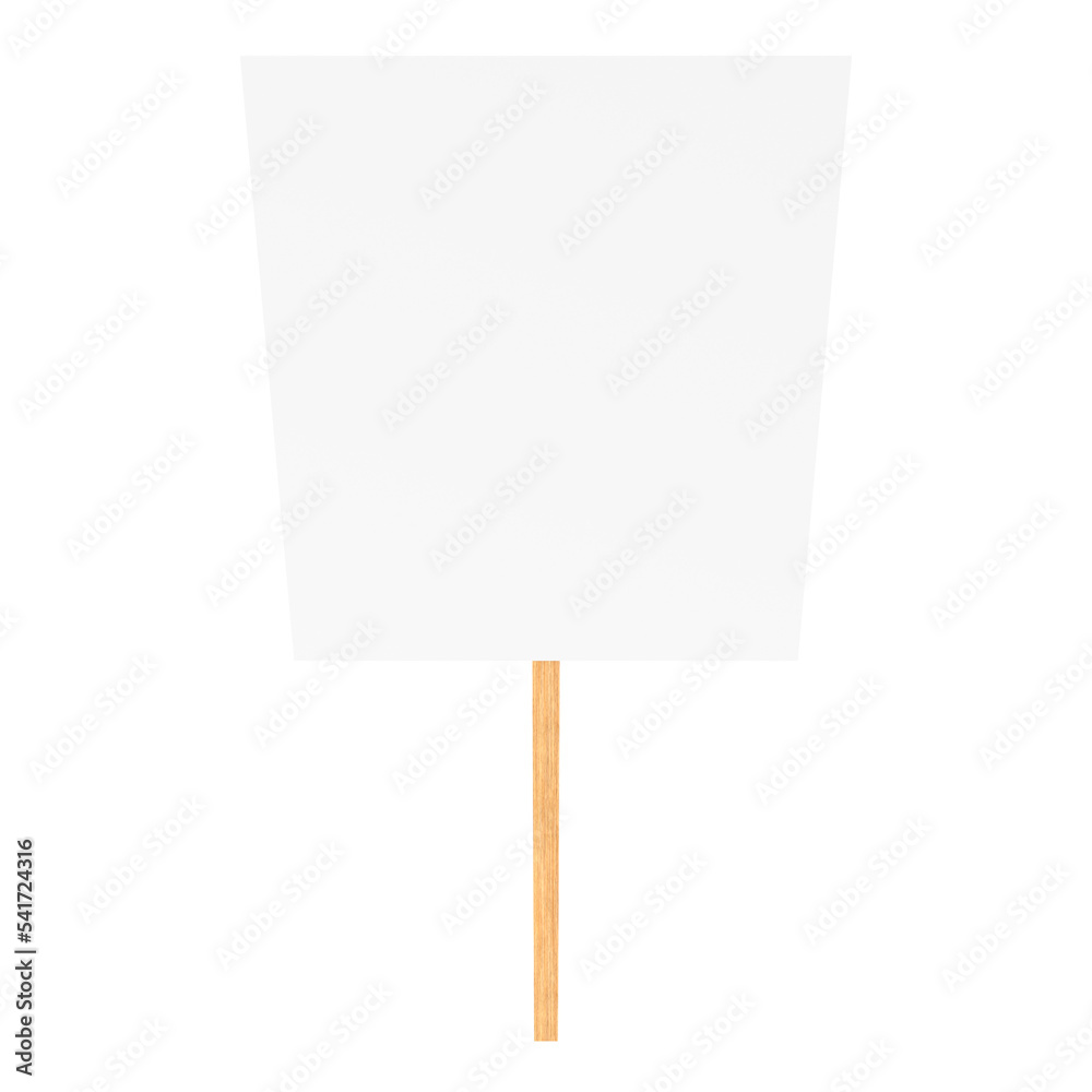 3d rendering illustration of an handheld protest sign 3d rendering illustration of an handheld protest sign