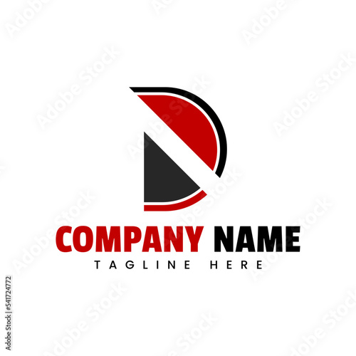 AD business logo with red and black color