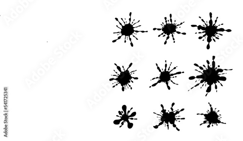 ink splashes, blots