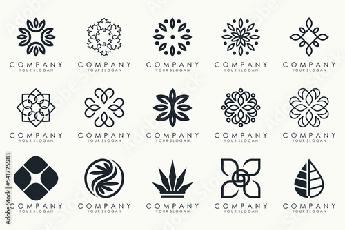 creative leaf logo design icon set.