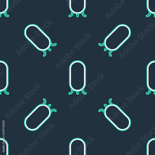 Line Big full length mirror for bedroom, shops, backstage icon isolated seamless pattern on black background. Vector