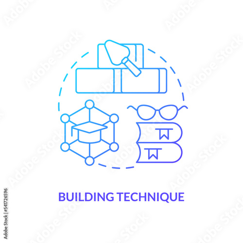 Building memory technique blue gradient concept icon. Associative learning. Memorize method. Keep in mind abstract idea thin line illustration. Isolated outline drawing. Myriad Pro-Bold font used