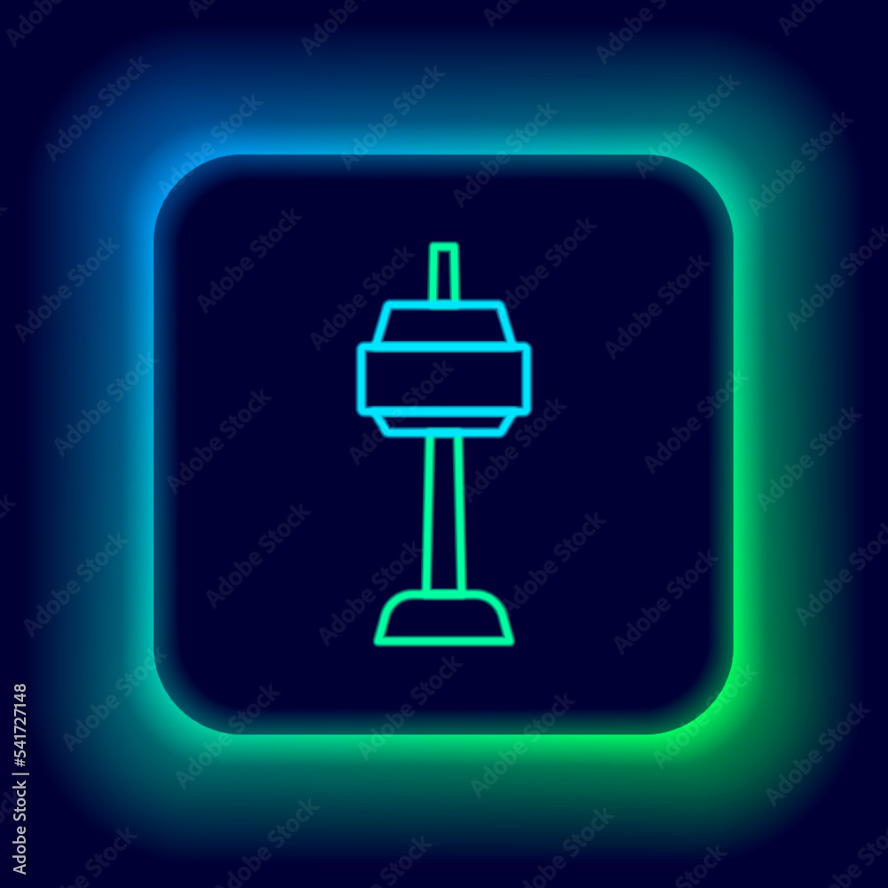 Glowing neon line N Seoul tower in South Korea icon isolated on black background. Seoul tower, Namsan tower in korea. Colorful outline concept. Vector Glowing neon line N Seoul tower in South Korea icon isolated on black background. Seoul tower, Namsan tower in korea. Colorful outline concept. Vector