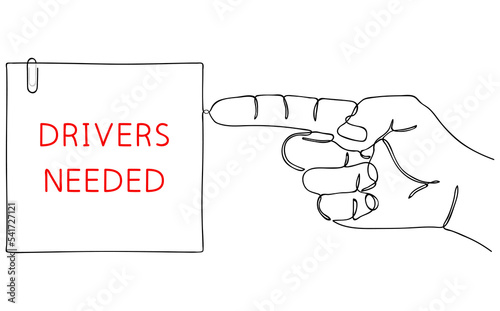 Drivers Needed. Car company hiring a workers. Cars and Trucks logistics business concept. Vector