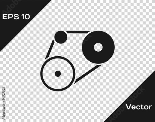 Black Timing belt kit icon isolated on transparent background. Vector