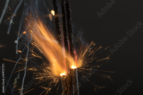 fire and firework sparks