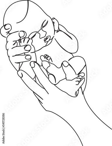 newborn in the arms