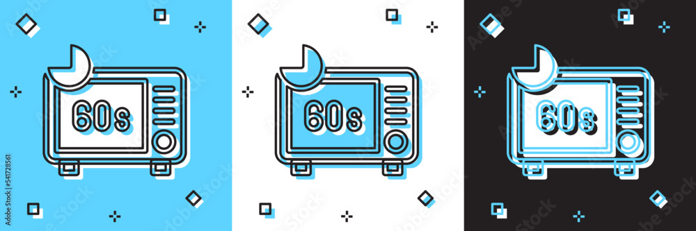 Set Microwave oven icon isolated on blue and white, black background. Home appliances icon. Vector Set Microwave oven icon isolated on blue and white, black background. Home appliances icon. Vector