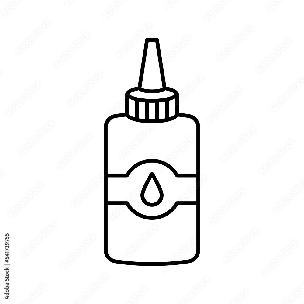 Glue bottle outline icon. Latex glue simple line vector icon. vector illustration on white background. Glue bottle outline icon. Latex glue simple line vector icon. vector illustration on white background.