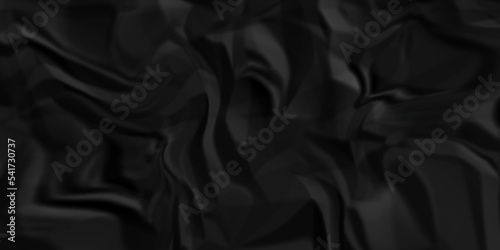 Black and silk paper crumpled texture. dark black grunge textured crumpled black paper background. panorama black paper texture background, crumpled pattern	
