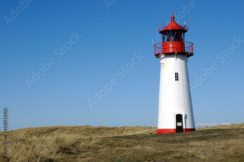 Leuchtturm bei List, am Ellenbogen, Sylt, nordfriesische Insel, Schleswig Holstein, Deutschland, Europa