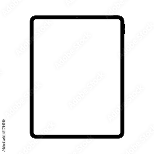 A transparent tablet, an isolated device, new technology, a simple illustration for websites and contents on white background, flat style art photo