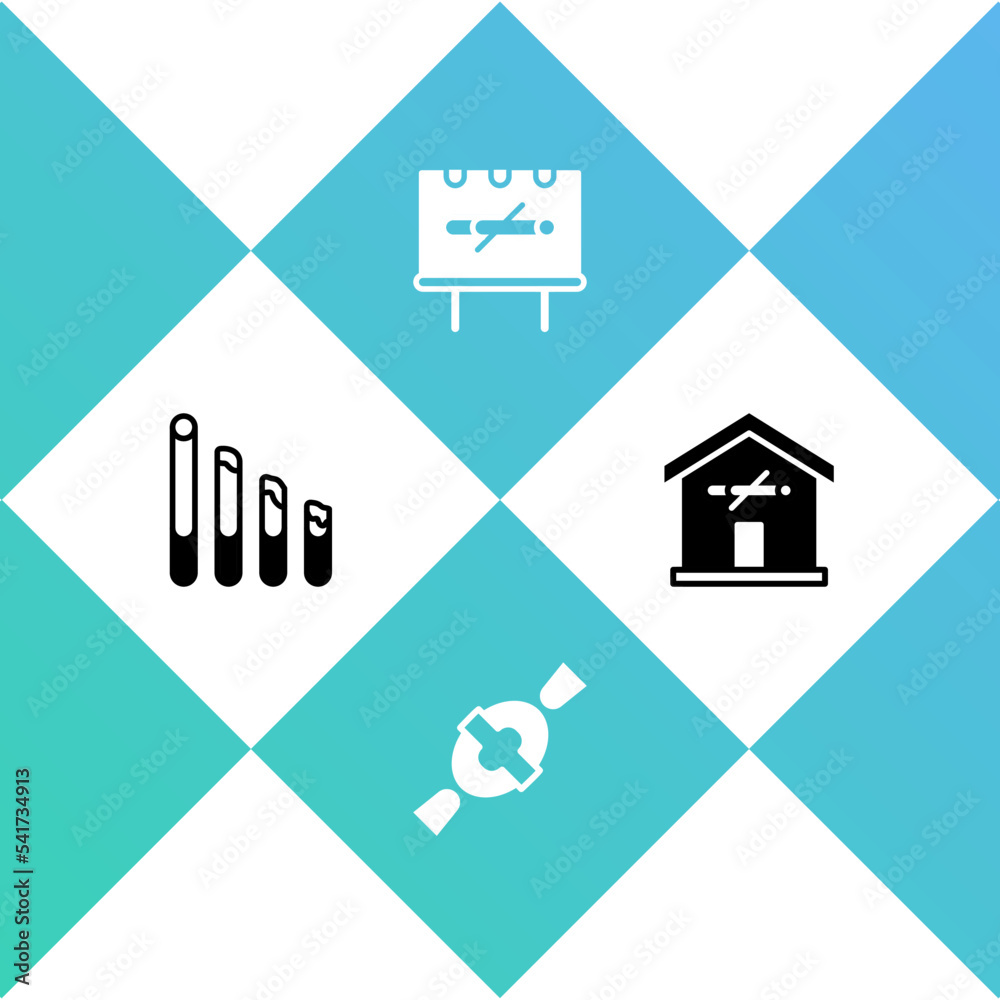 Set Smoking cigarette, Candy, No smoking and at home icon. Vector Set Smoking cigarette, Candy, No smoking and at home icon. Vector