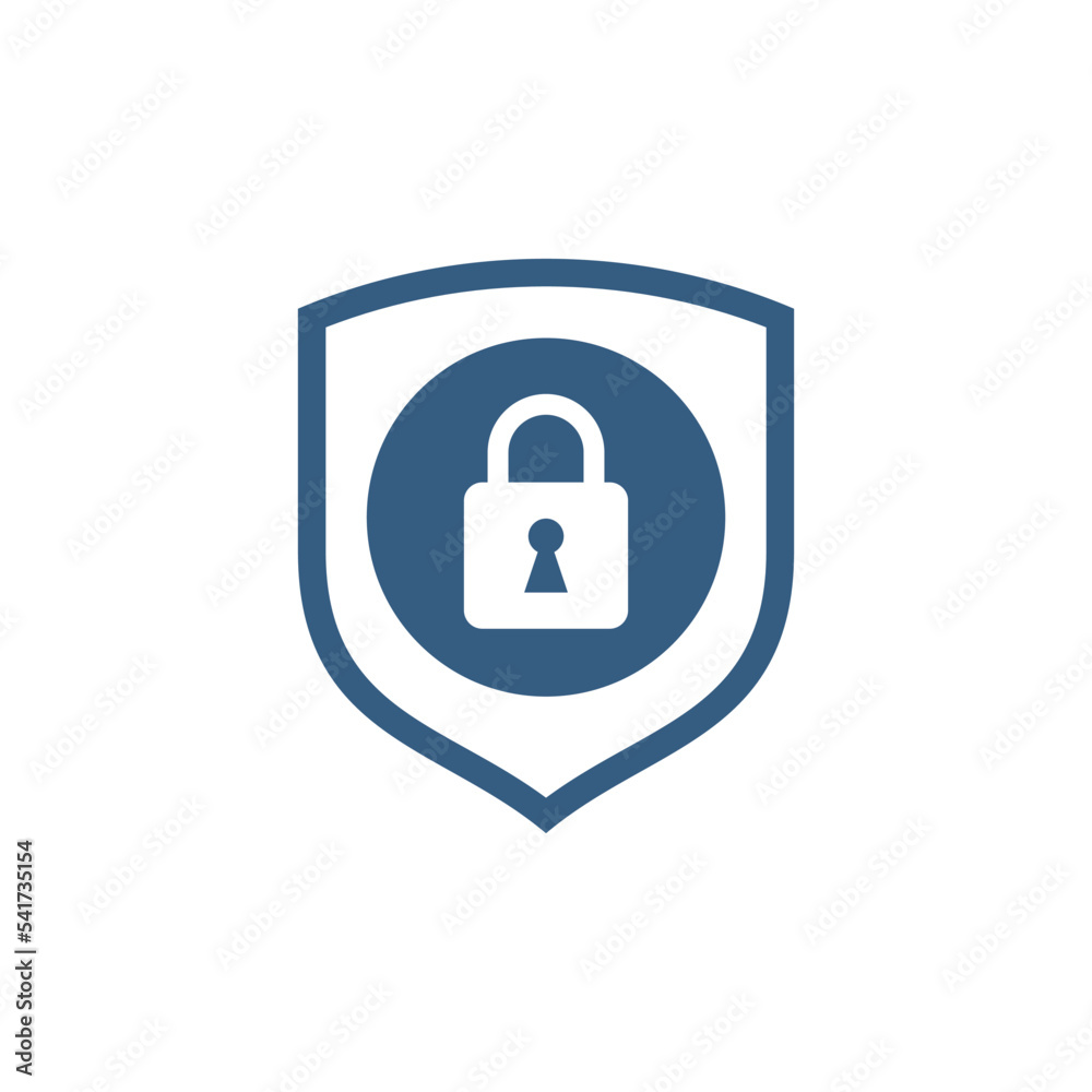 shield padlock keyhole icon vector template