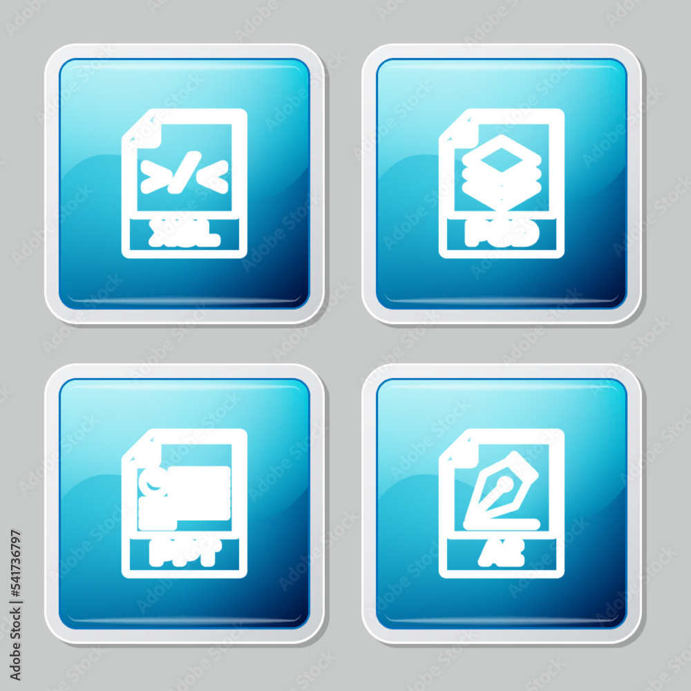 Set line XSL file document, PSD, PPT and AI icon. Vector Set line XSL file document, PSD, PPT and AI icon. Vector