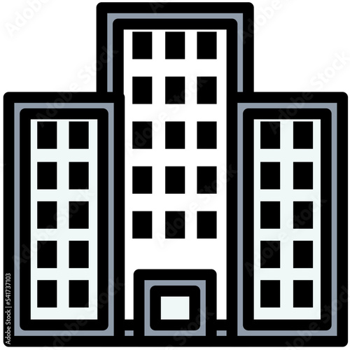 Photo Hotel Building Vector Icon