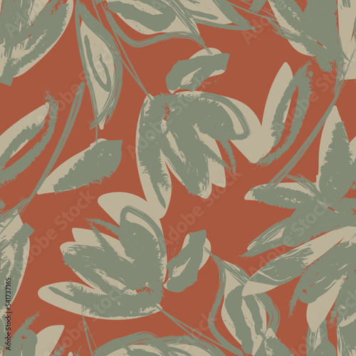 Floral Brush strokes Seamless Pattern Design
