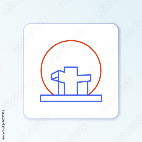 Line Montreal Biosphere icon isolated on white background. Colorful outline concept. Vector