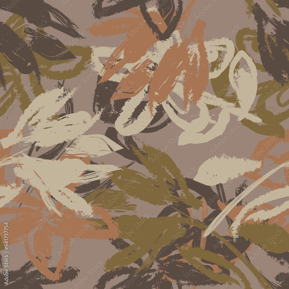 Floral Brush strokes Seamless Pattern Design Floral Brush strokes Seamless Pattern Design