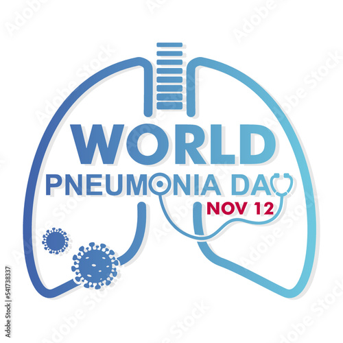 World Pneumonia Day Vector Illustration on White Background