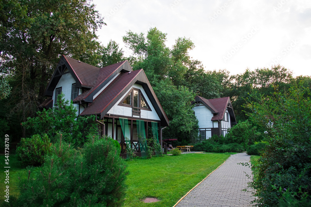 Beautiful country houses in the forest