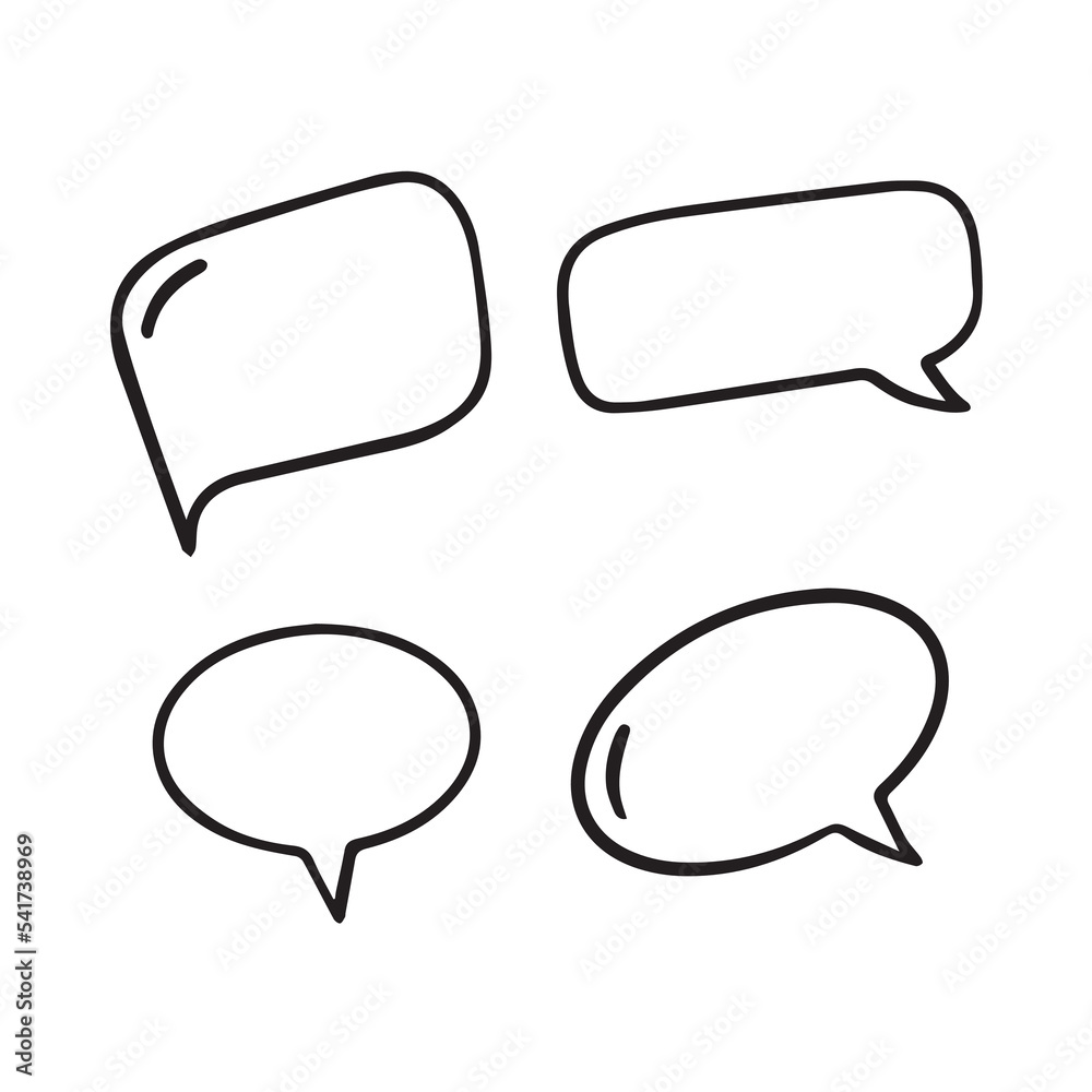 Set of vector bubbles for text. Contour outline round and square empty clouds for messages. Elements for comics or presentations. Set of vector bubbles for text. Contour outline round and square empty clouds for messages. Elements for comics or presentations.