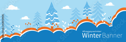banner with winter landscape