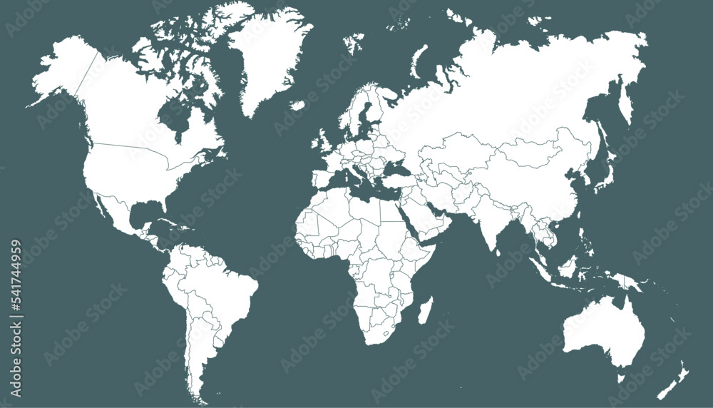 Obraz premium World map. Silhouette map. Color vector modern map. 