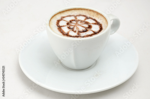 cup of cappuccino, isolated white background