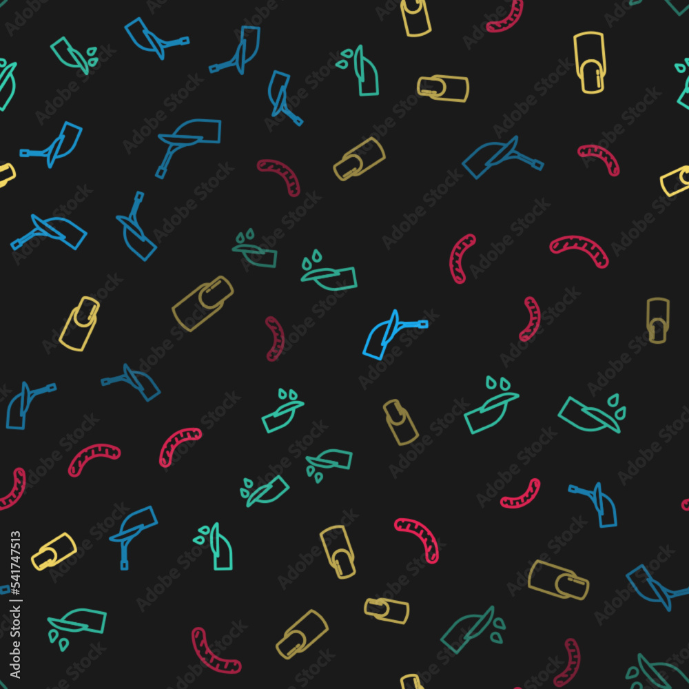 Set line Manicure, Nail manicure, and file on seamless pattern. Vector Set line Manicure, Nail manicure, and file on seamless pattern. Vector