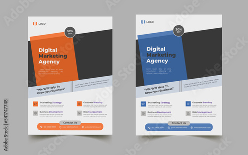 Digital marketing agency flyer design template