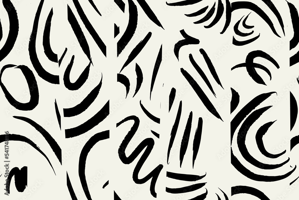 Black ink stroke texture irregular chaotic seamless pattern Black ink stroke texture irregular chaotic seamless pattern